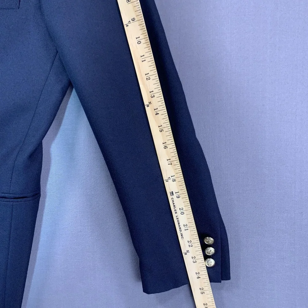 Bert Pulitzer Blazer Mens 38R Blue Polyester‎ Wool Gold Button Sport Coat Jacket